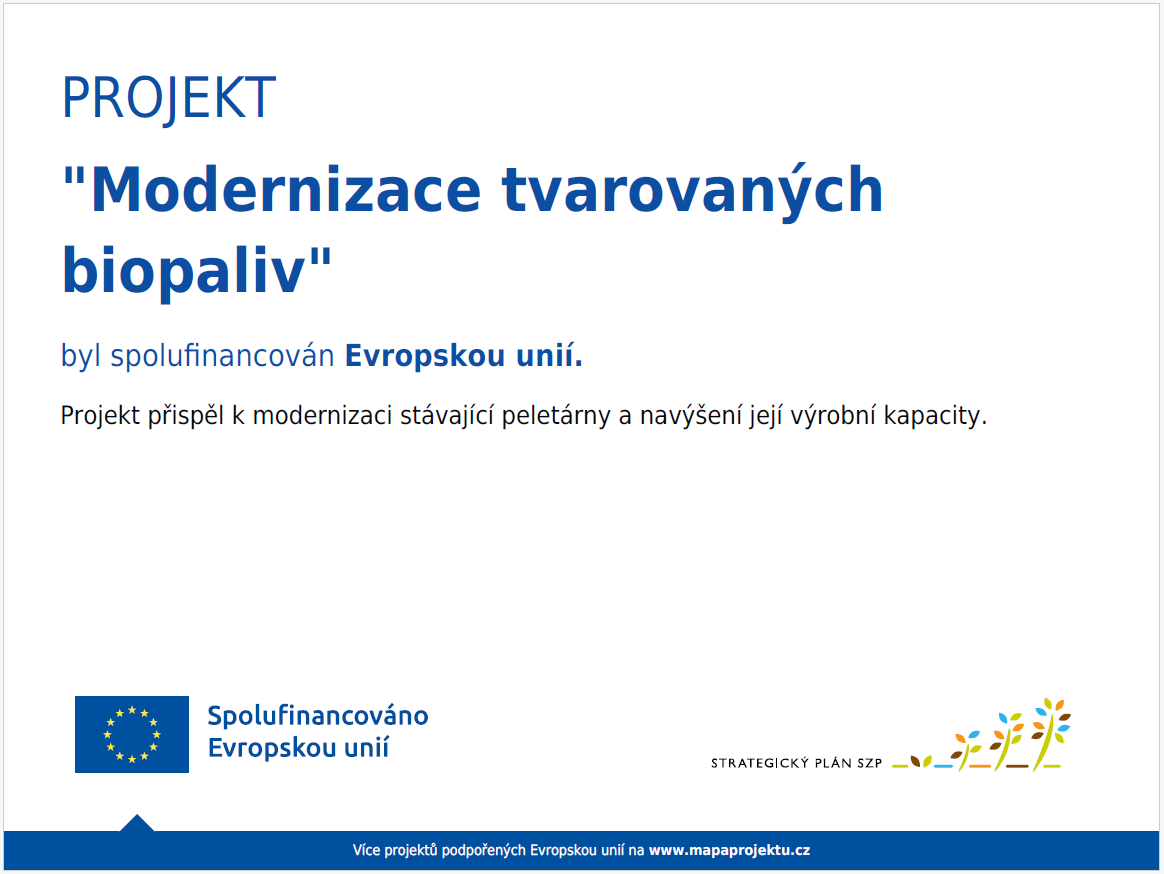 Modernizace výroby tvarovaných biopaliv